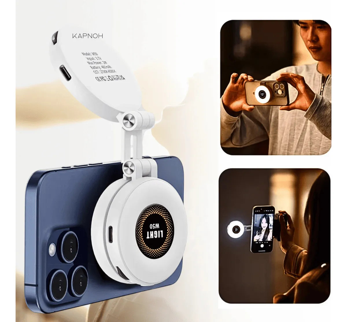 Luz magnética para selfie para celular